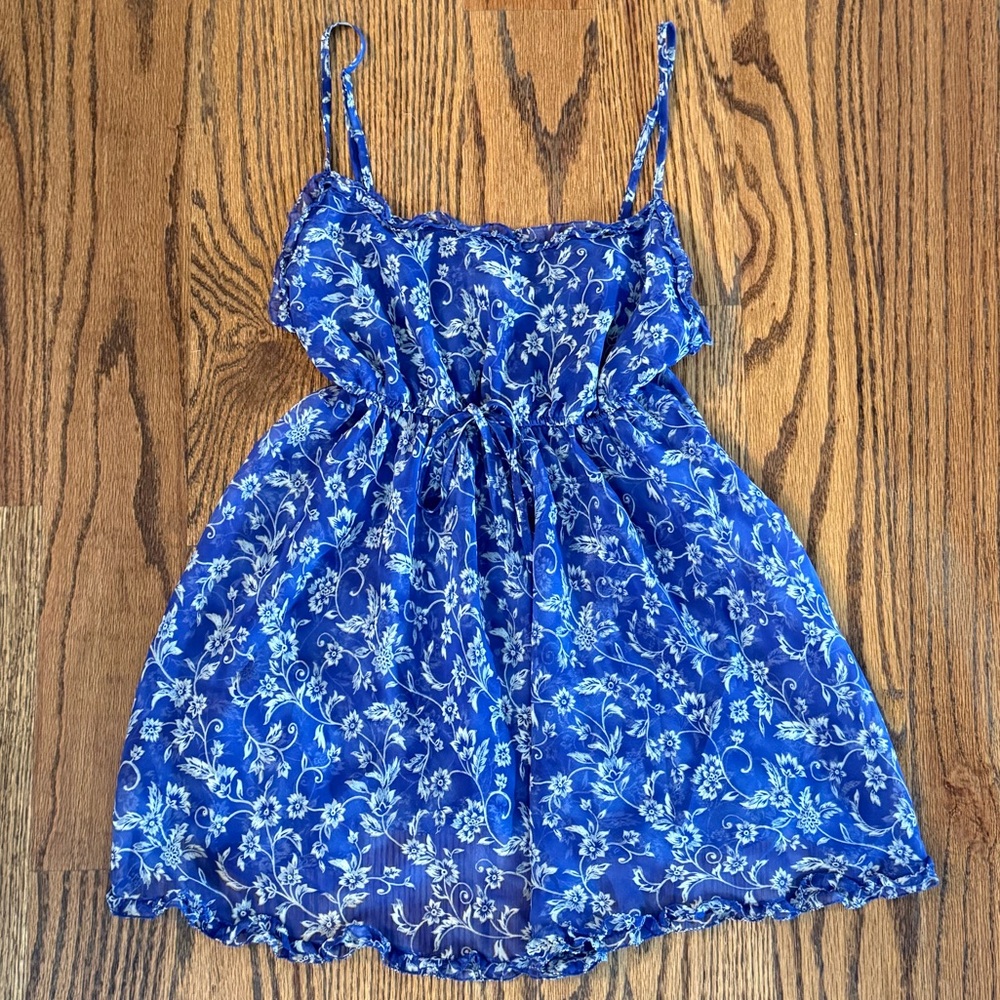 Victoria’s Secret Blue Floral Babydoll Slip Dress